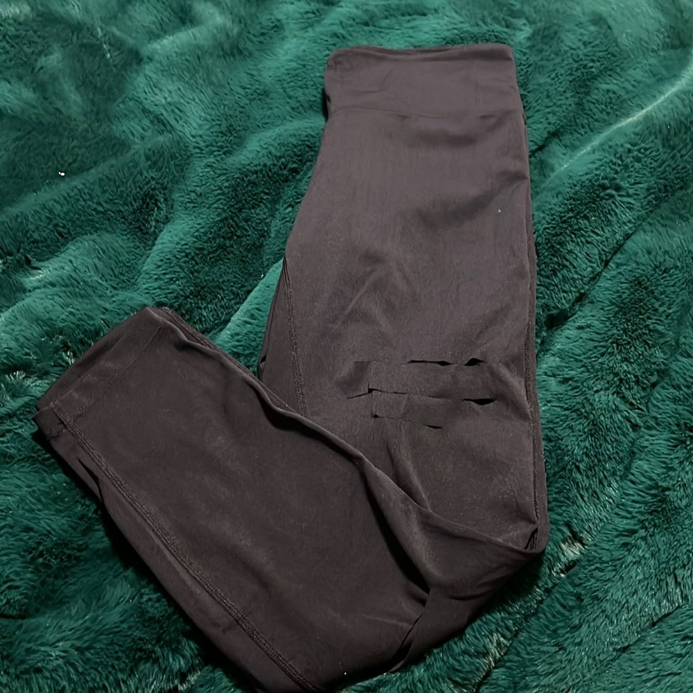 ZYIA Luxe Black Slash Leggings.